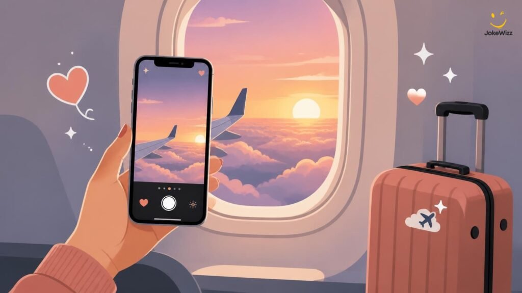 Airplane puns and travel captions for Instagram