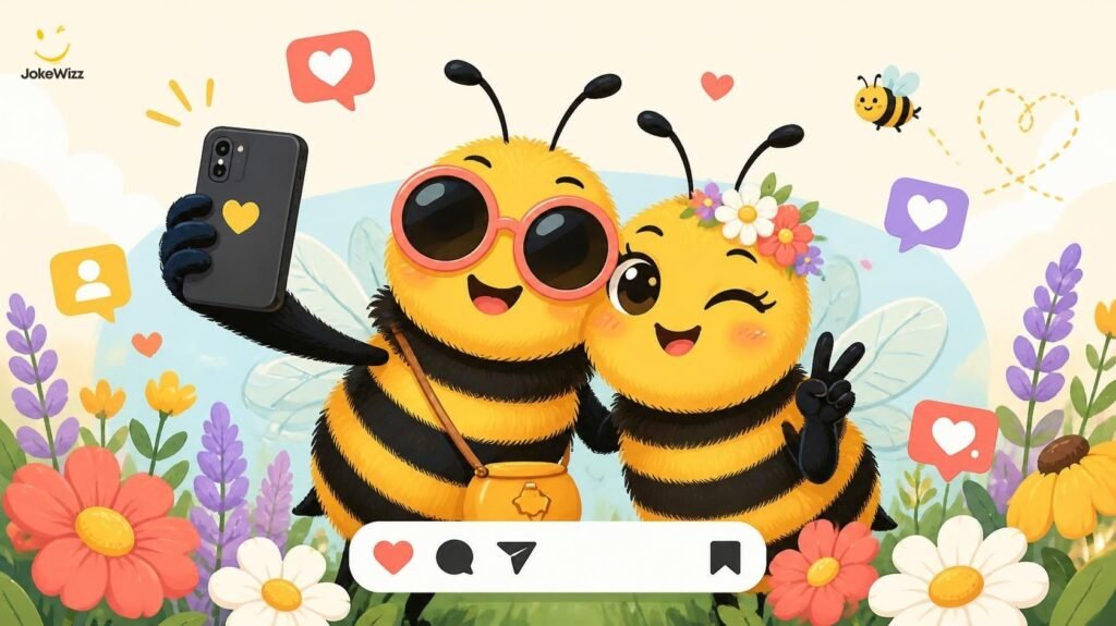 Funny bee puns for social media captions