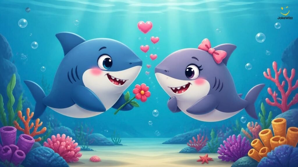 Cute shark love puns and romantic jokes