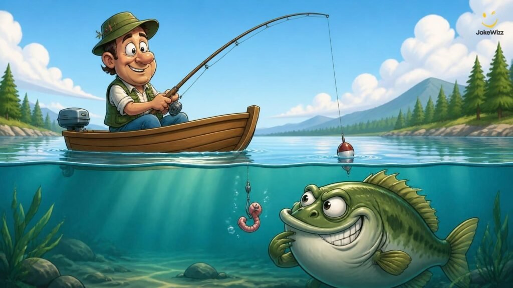Funny fishing jokes and fishing puns cartoon