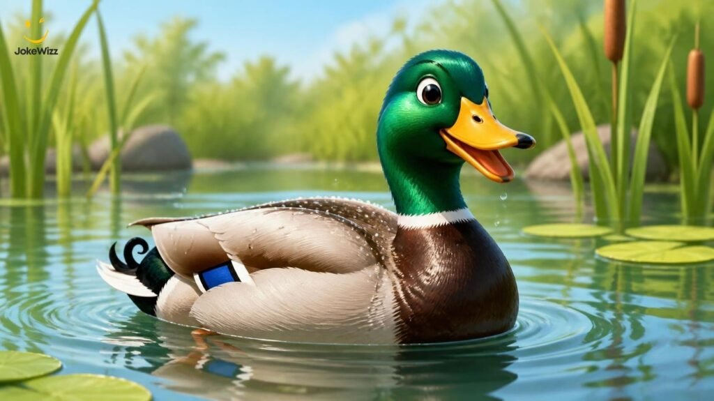 Fun duck facts and funny duck illustration