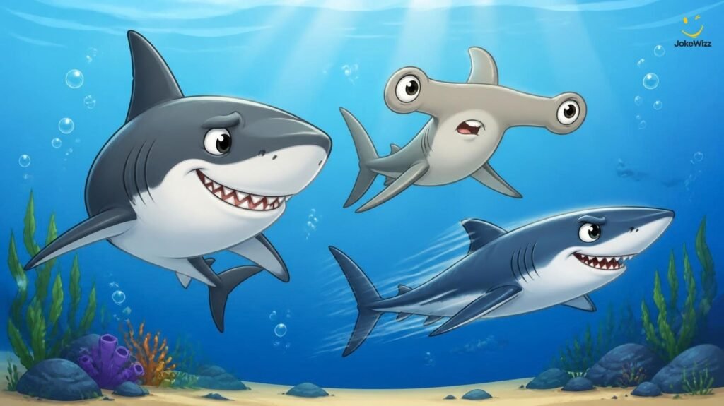 Funny Great White Hammerhead and Mako shark puns
