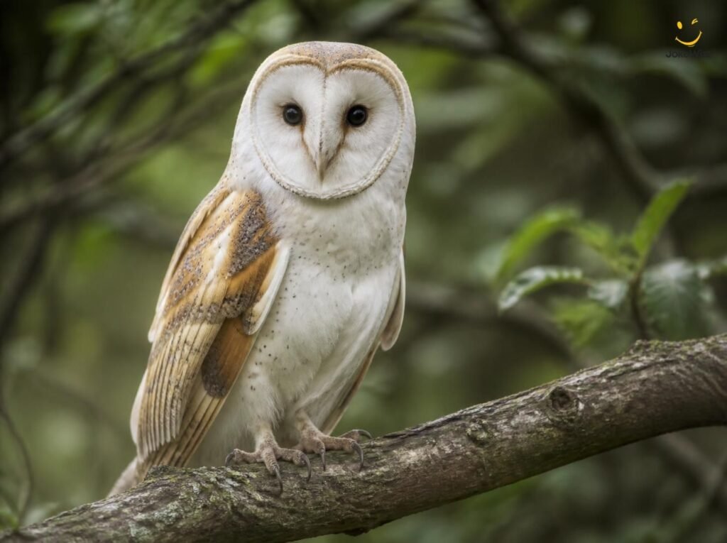 Barn owl showing natural features for owl facts