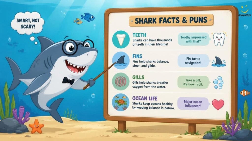 Interesting shark facts and funny shark puns