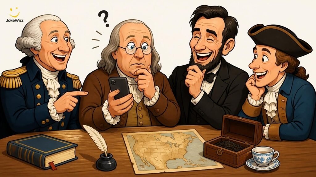 Funny American history jokes with famous historical figures