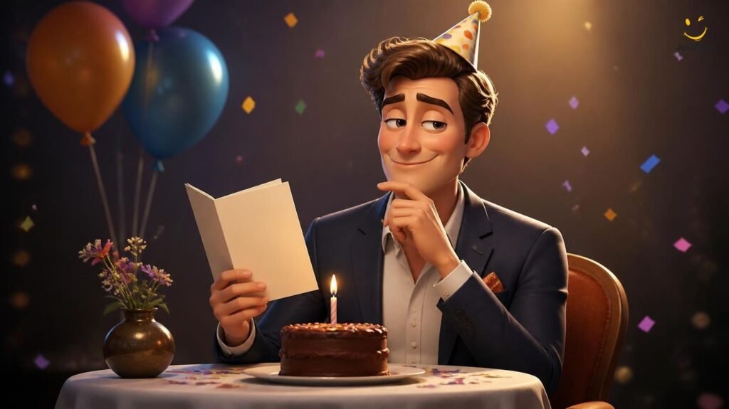 Birthday one-liners and short jokes with a funny birthday character