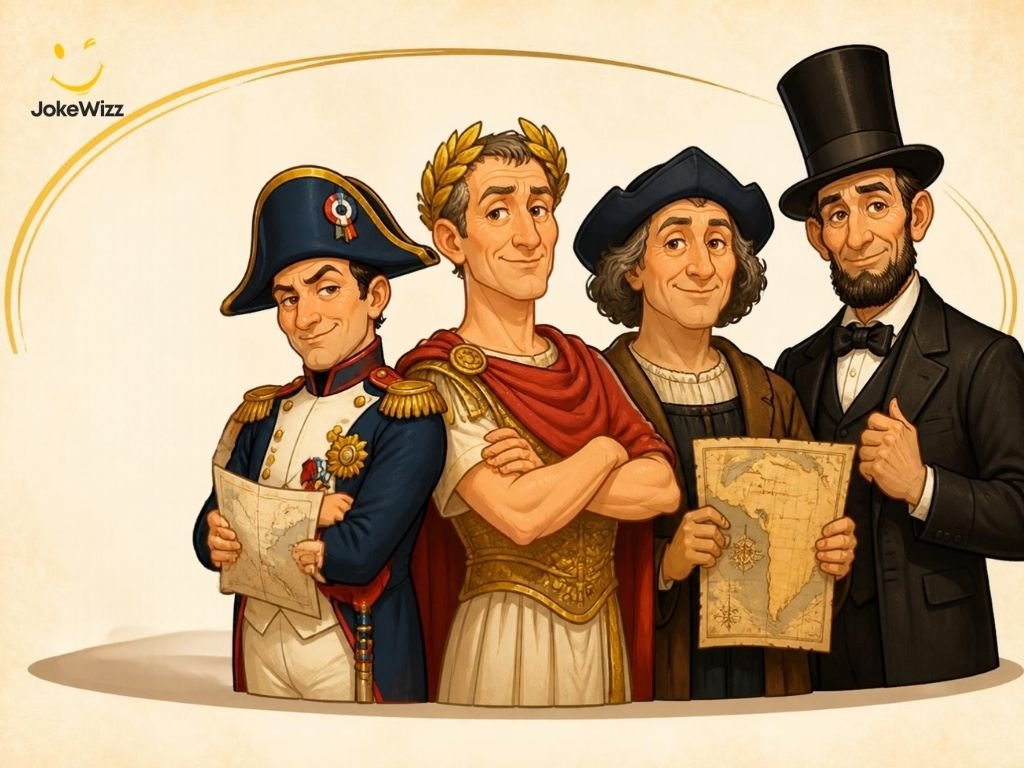 unny history jokes featuring famous historical figures