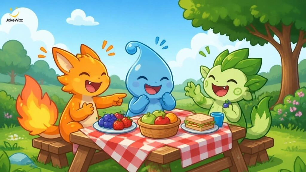 Funny fire water and grass type Pokémon puns