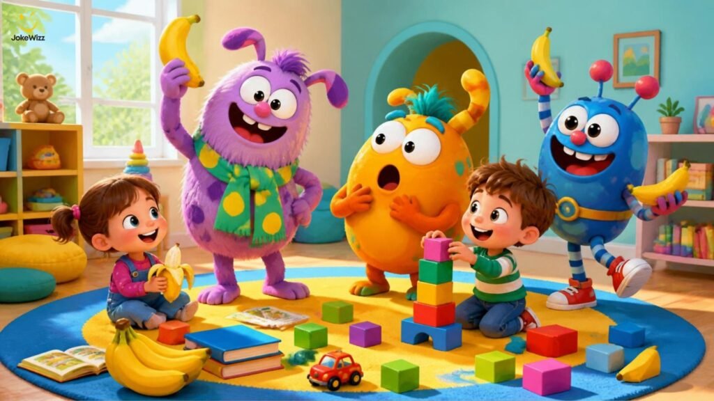 Funny Minion jokes for kids with silly banana cartoon characters