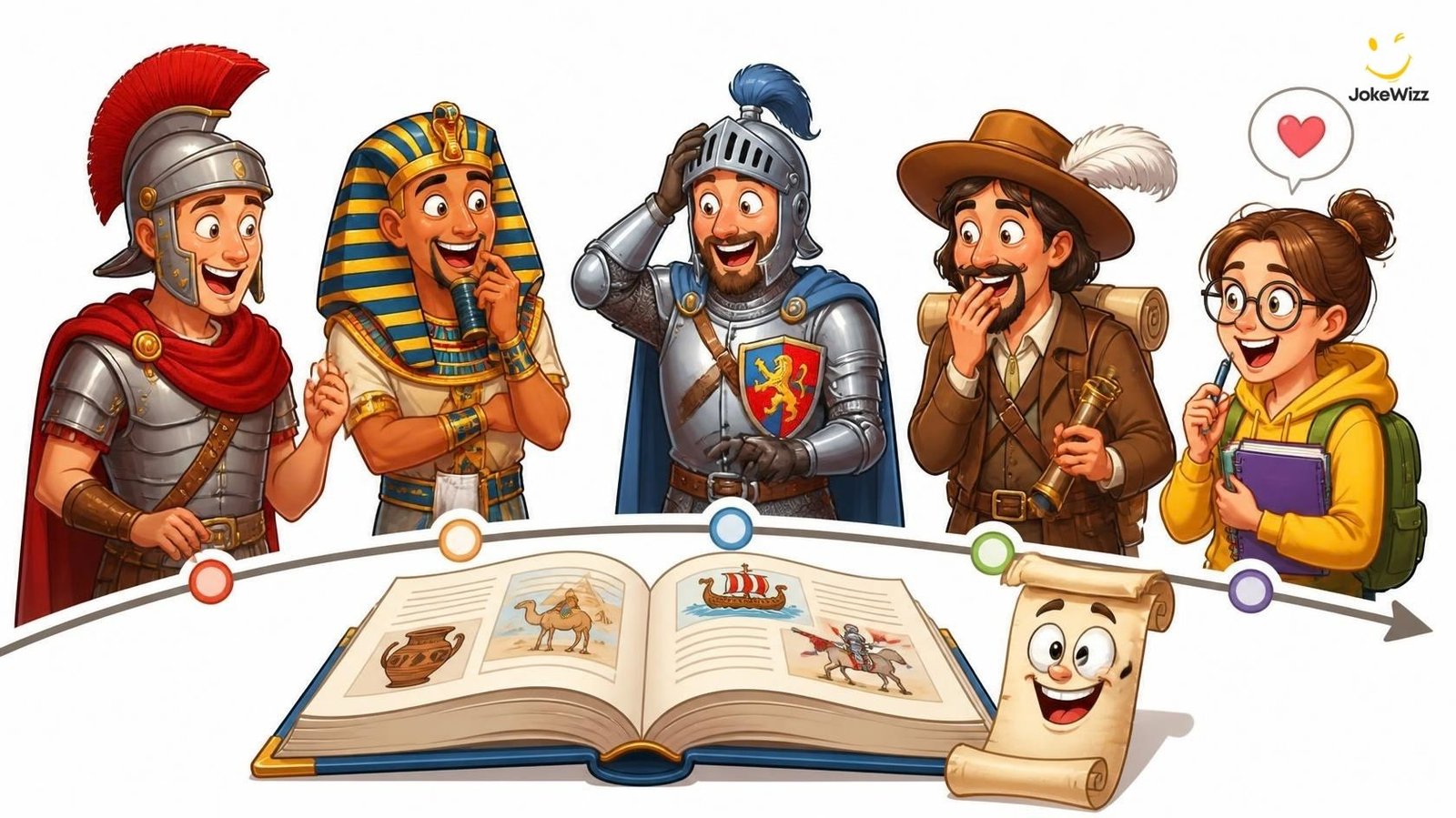 History jokes and puns from different historical eras