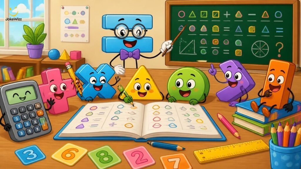 Funny math jokes for students and teachers in a classroom