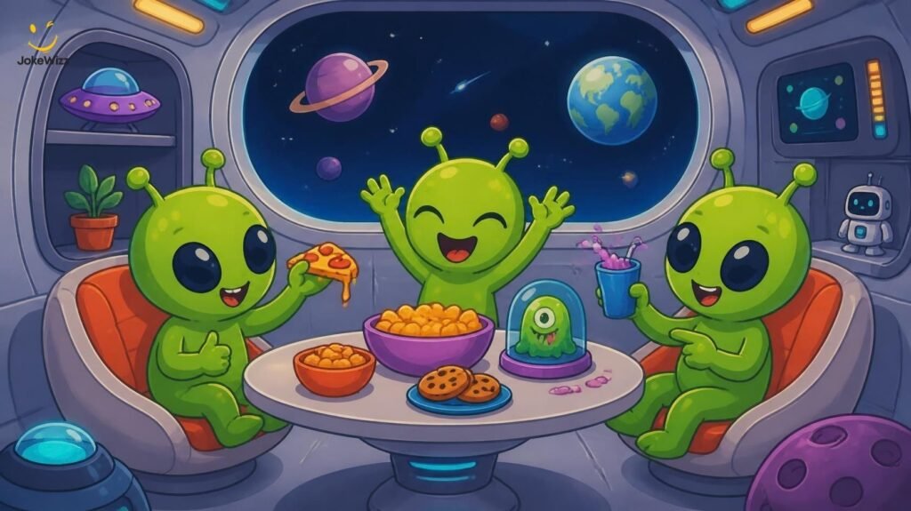 Funny sci-fi alien puns and space jokes for parties